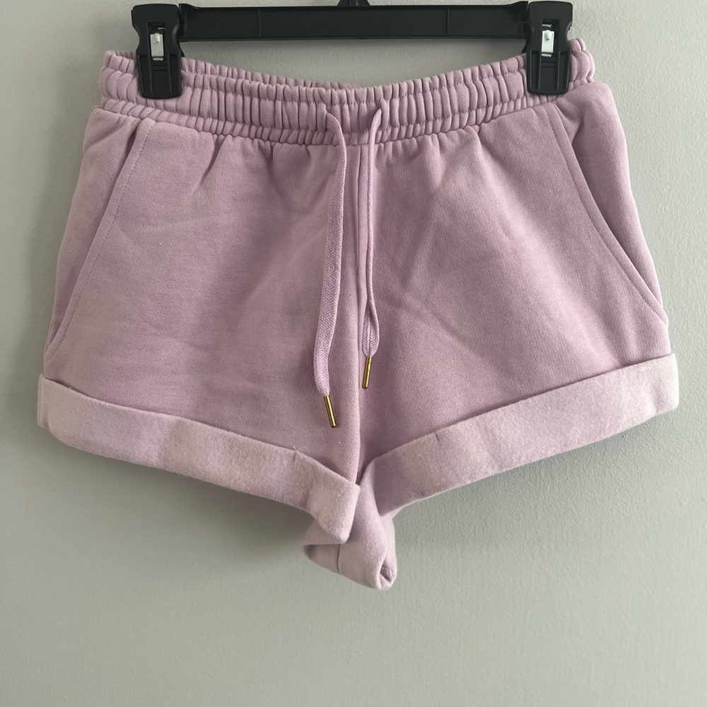 NWT WEWOREWHAT Lilac‎ Soft Fleece Pull On Sweat Short Cotton Blend NEW Size S